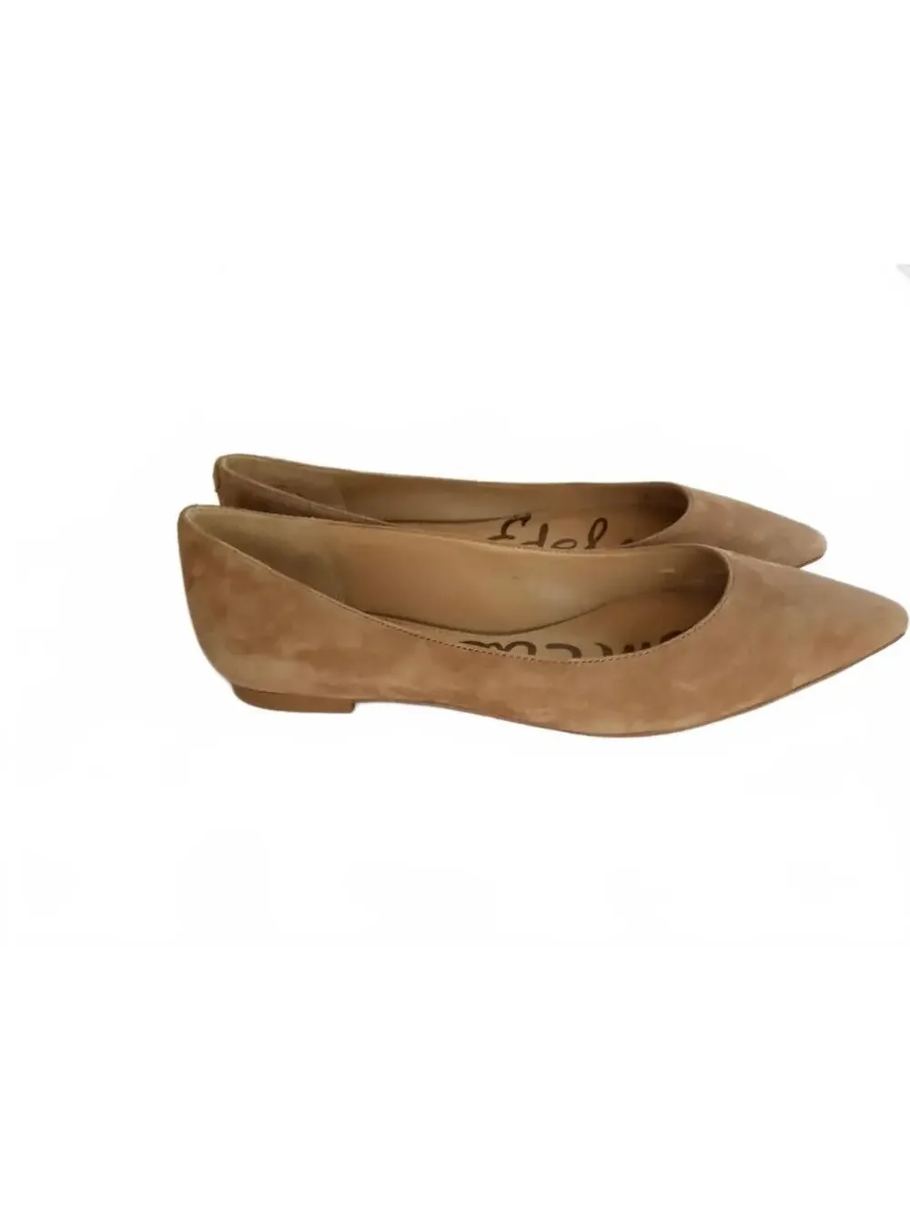 Sam Edelman Women's Hazel Pointed Toe Ballet Flats in Taupe Suede, Size 8
